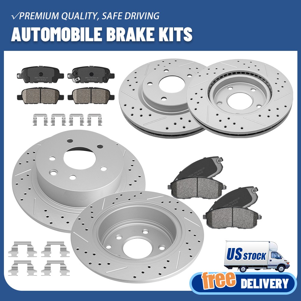 280mm Front & 291mm Rear Disc Rotors+Brake Pads for Nissan Sentra 2013 2014-2016