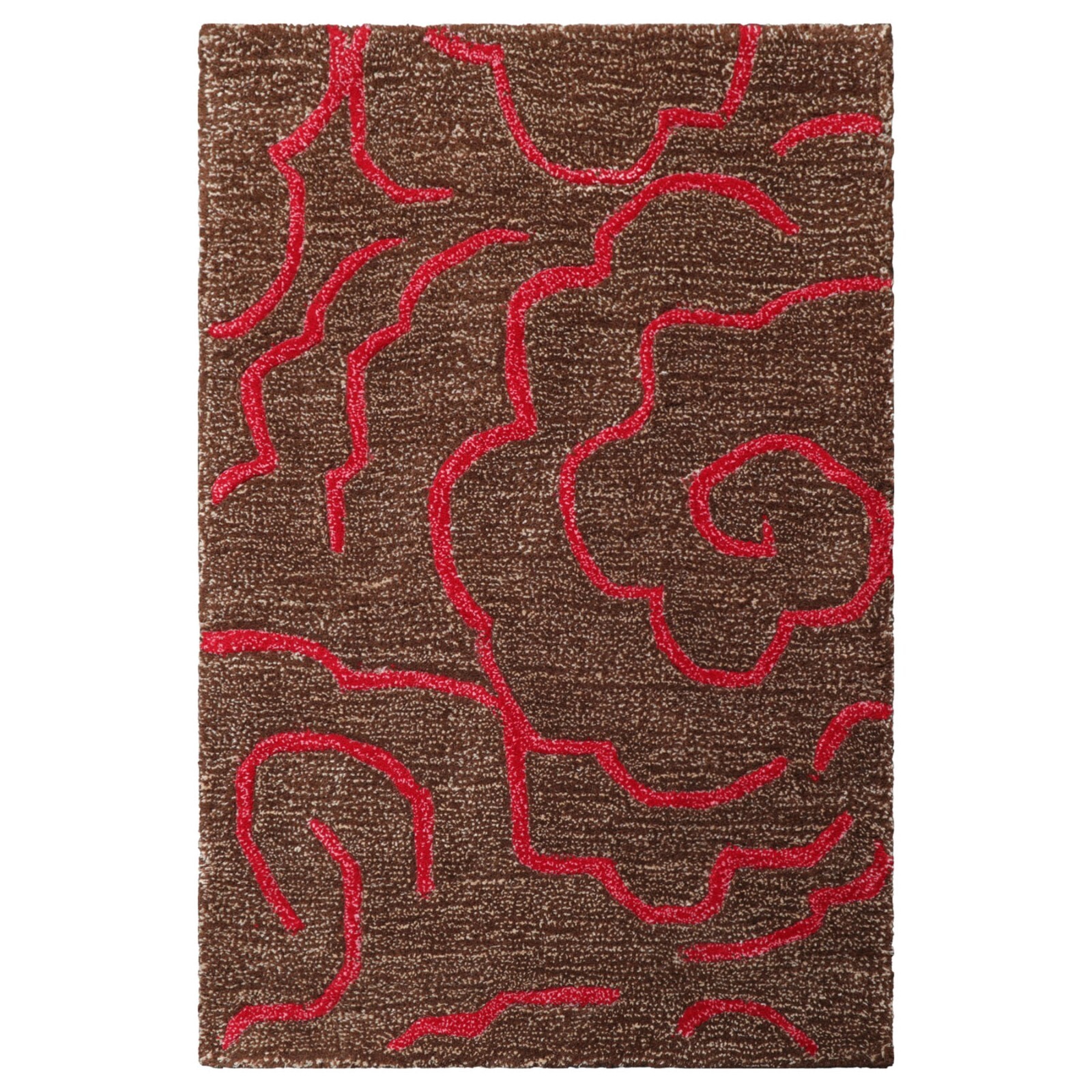 LoomBloom Multi Sizes Brown Hand Tufted Wool & Faux Silk Area Rug