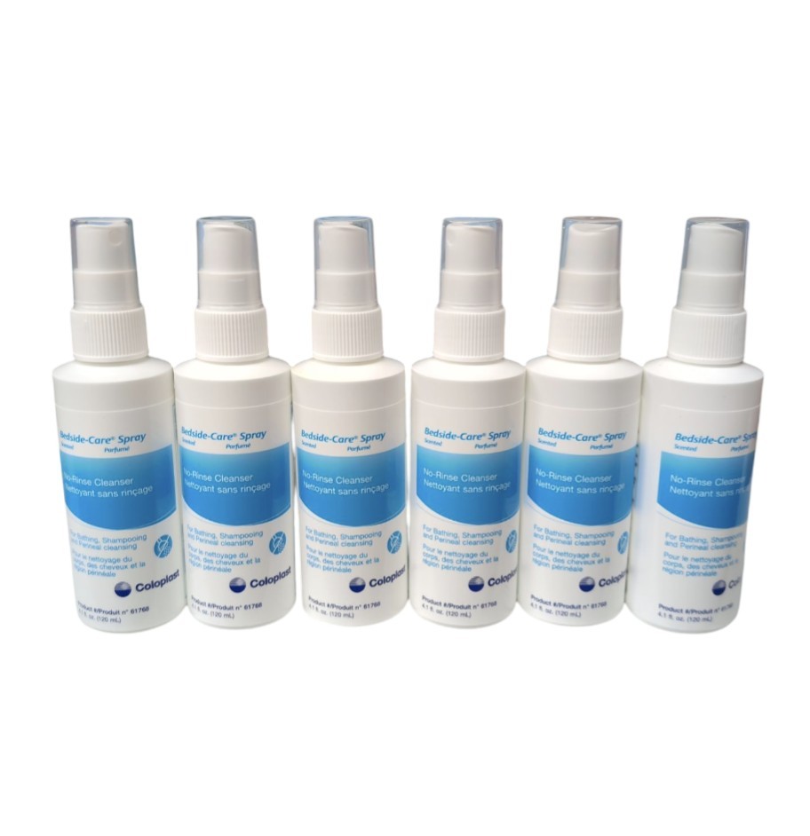 6 Pack Bedside Care Sensitive Skin Rinse Free Shampoo&Body Wash Scented 4.1oz Ea