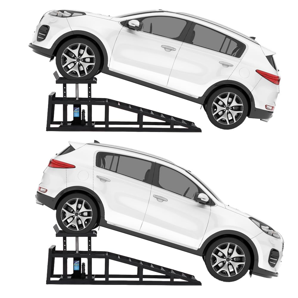 2Pack Hydraulic Car Service Ramps,Low Profile Car Lift Service Ramps, Adjustable