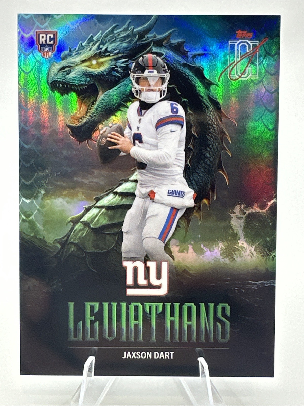 2025 Topps Jaxson Dart Signature Class Leviathans Rookie Insert Giants SSP RARE 2025 Topps Jaxson Dart Signature Class Leviathans Rookie Insert Giants SSP RARE