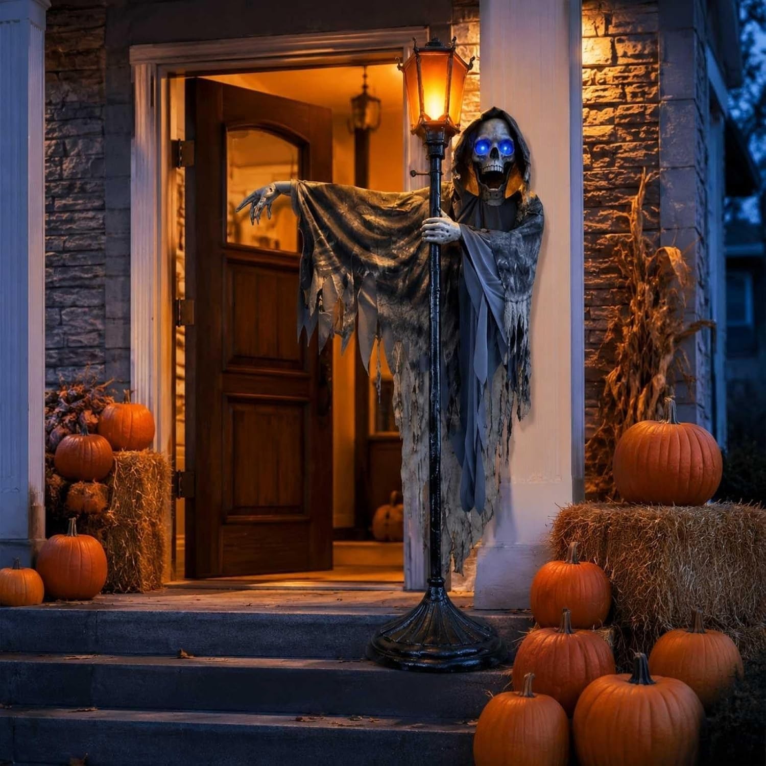 1PCS Haunted Living 9ft Animated Gaslight Ghoul Halloween Animatronic Prop 2026