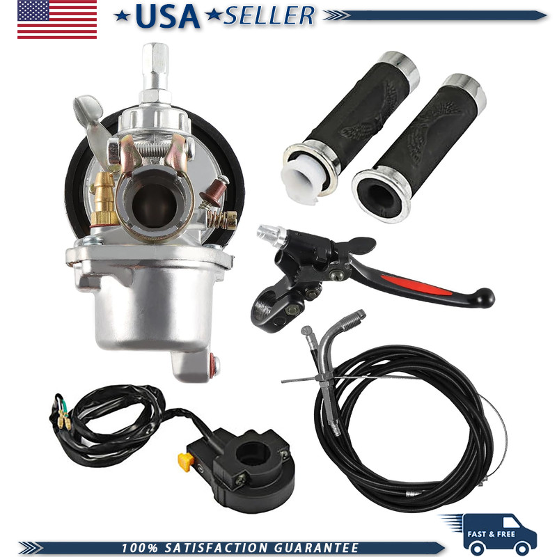 Carburetor Handlebar Throttle Grips and Cable Assembly Kill Switch 7/8 22mm Hand