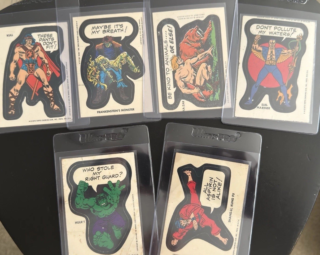 Set Of 6 | 1975 Marvel Stickers 