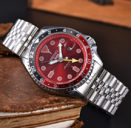 Mechanical Watches  Seiko Classic Watch Red Dial Stainless Steel NEW