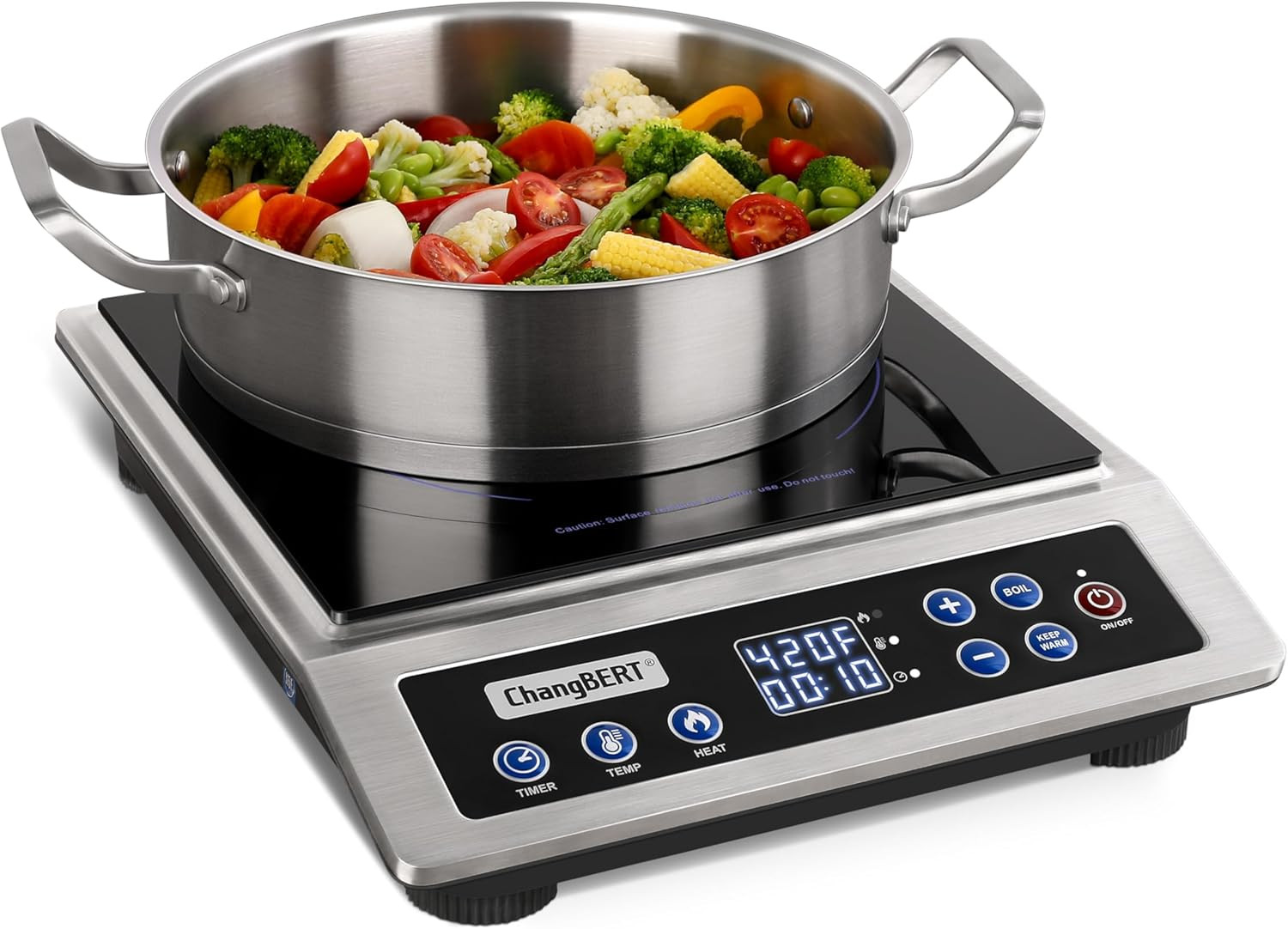 ChangBERT Portable Induction Cooktop Enhanced Version, One-Click Max Power 1800W ChangBERT Portable Induction Cooktop Enhanced Version, One-Click Max Power 1800W