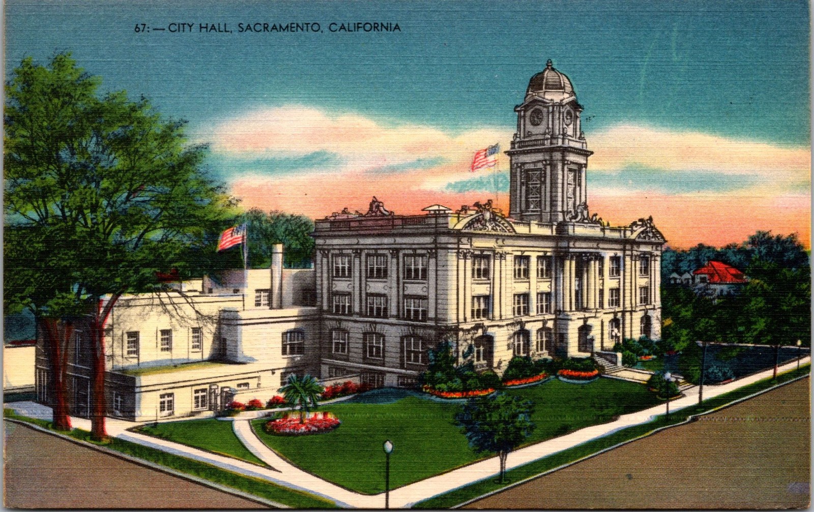City Hall Sacramento Postcard V.C. Spangler Pub. Handwritten Mailed 2¢ Stamp
