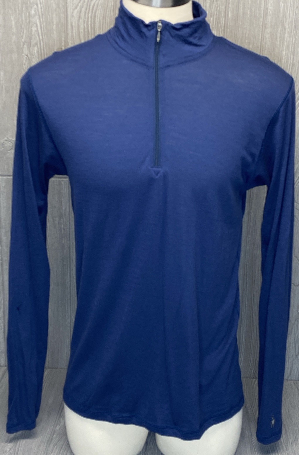Smartwool Men’s Pullover Blue 1/4 Zip Merino Wool L/S Base Layer Size Large FLAW Smartwool Men’s Pullover Blue 1/4 Zip Merino Wool L/S Base Layer Size Large FLAW