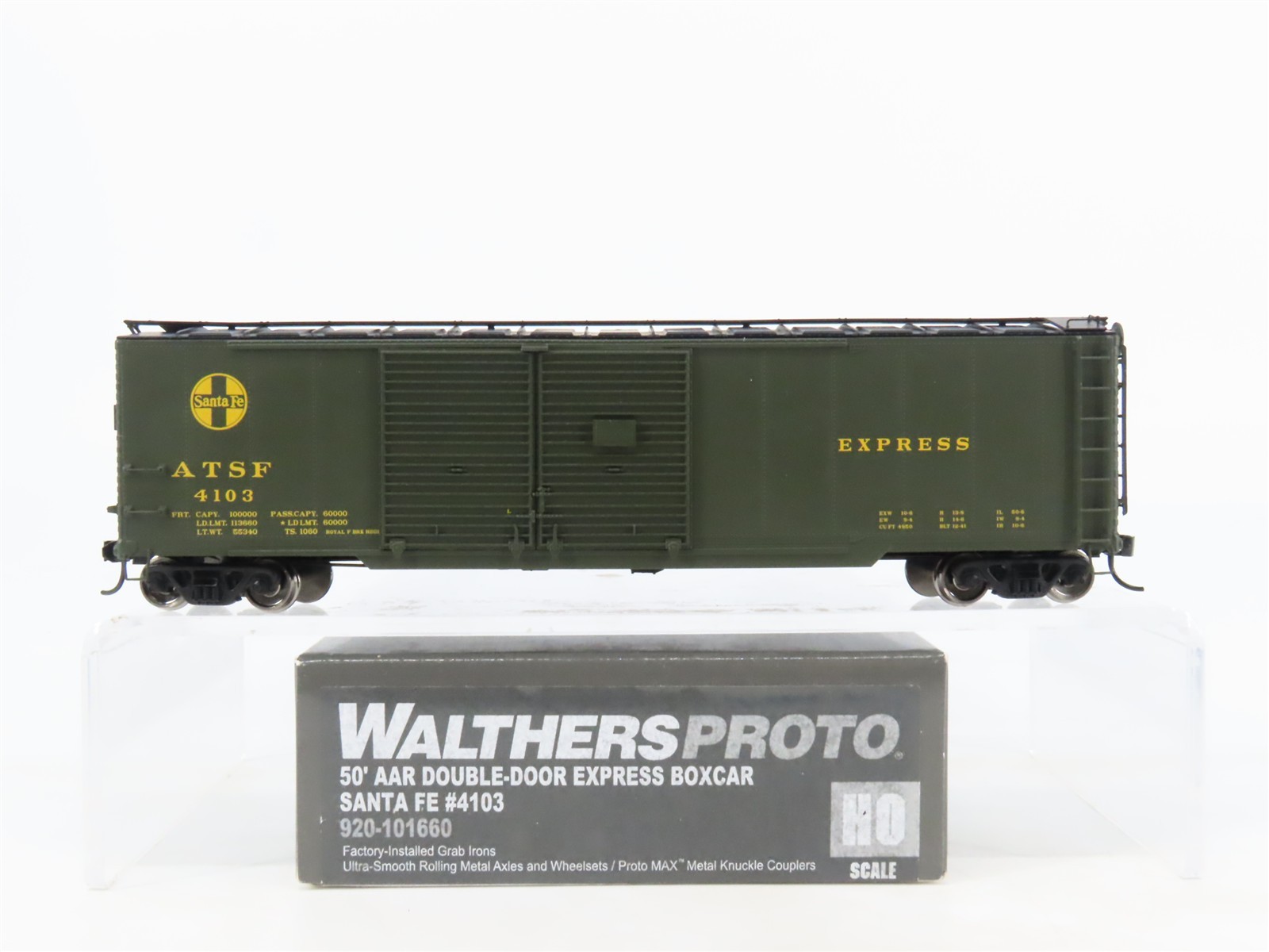 HO Scale Walthers Proto 920-101660 ATSF Santa Fe 50\' AAR Express Box Car #4103