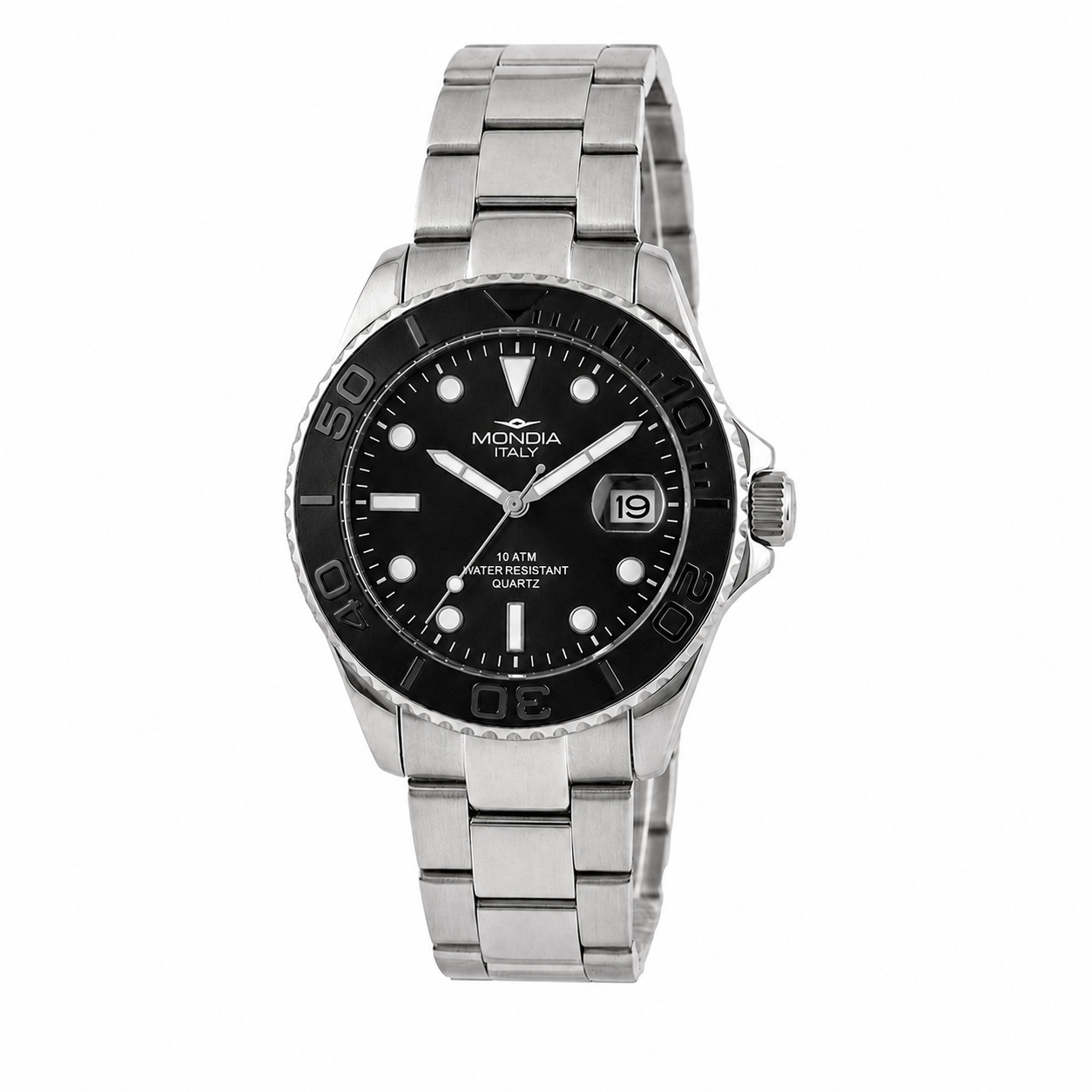 MONDIA Mens Wristwatch MI-764-SS-03BK-OY Stainless Steel Black Sub 100mt