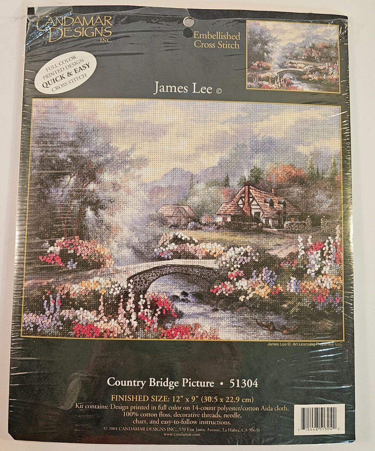 Candamar Designs James Lee Country Bridge Cross Stitch Kit 51304 Sealed Vintage