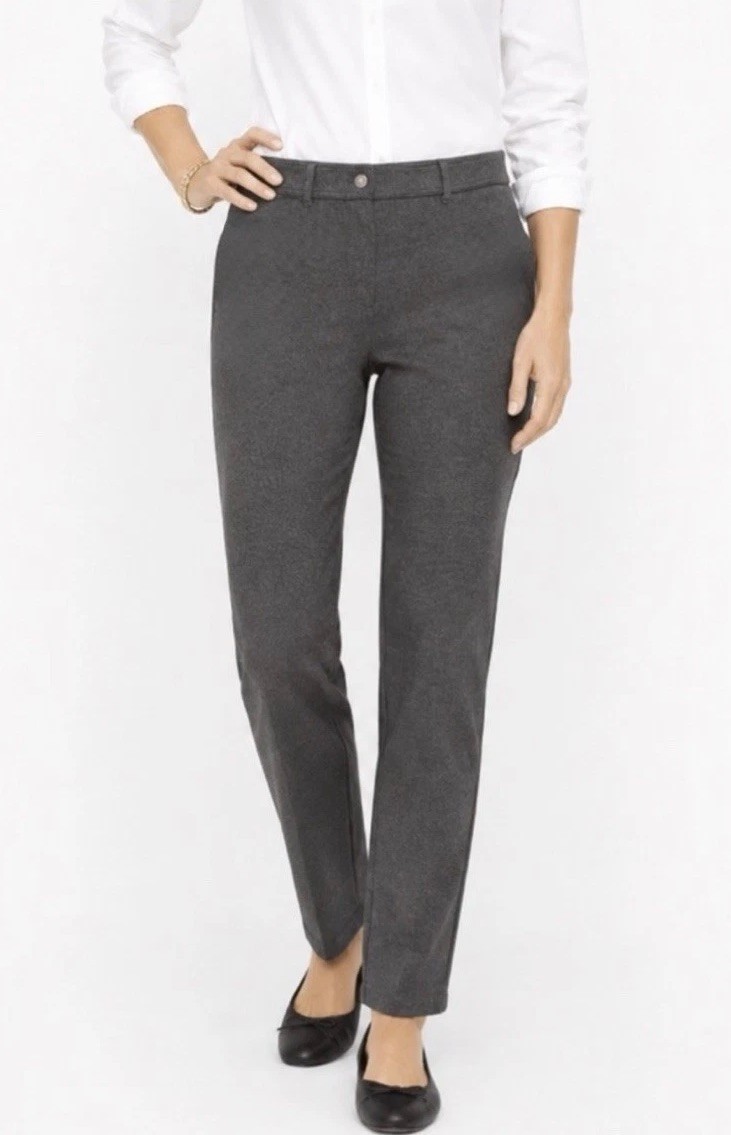 NWT Talbots Women’s Size 12L Gray Polyester Blend Signature Dress Pants
