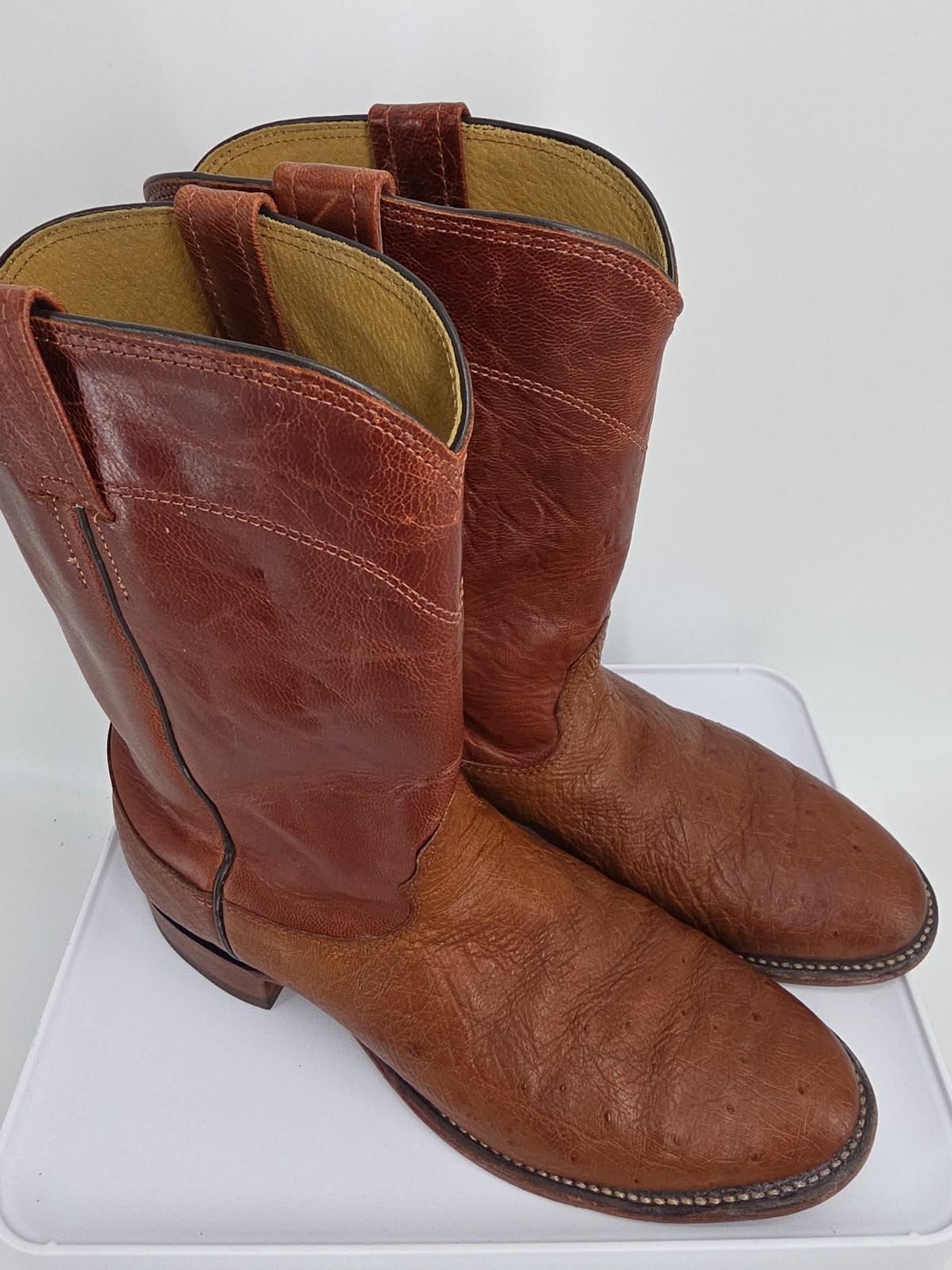 Cavenders Men\'s Smooth Quill Ostrich Cowboy Boots Cognac Brown Exotic Size 8.5 D Cavenders Men\'s Smooth Quill Ostrich Cowboy Boots Cognac Brown Exotic Size 8.5 D