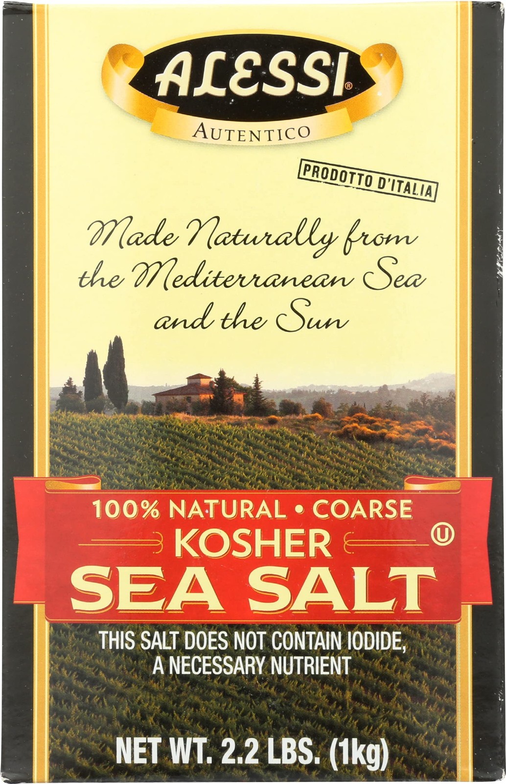 Alessi Sea Salt Kosher 35.2 Ounce Pack of 1 Culinary Salt Gourmet Seasoning