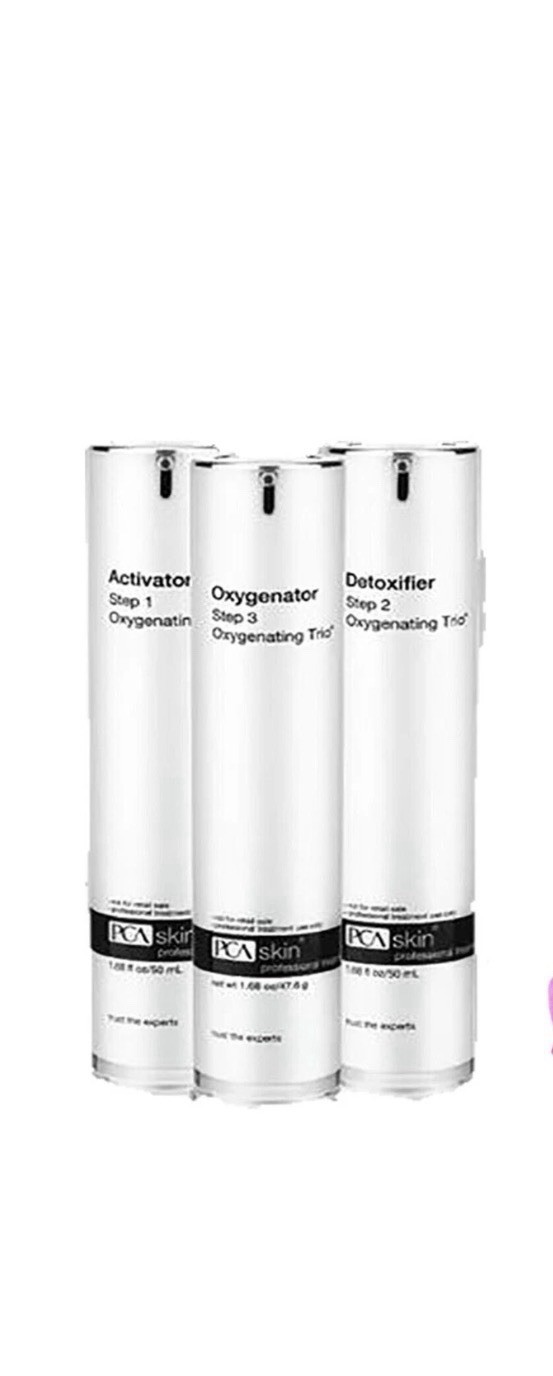 PCA Skin Oxygenating Trio Activator, Detoxifier, Oxygenator  1.68oz / 50ml each