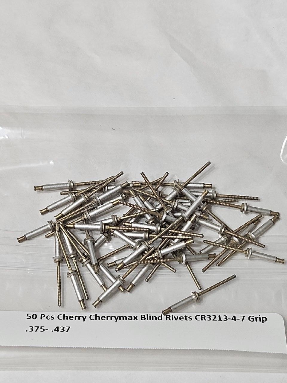 50 Pcs Cherry Cherrymax Blind Rivets CR3213-4-7 Grip .375 - 437 50 Pcs Cherry Cherrymax Blind Rivets CR3213-4-7 Grip .375 - 437