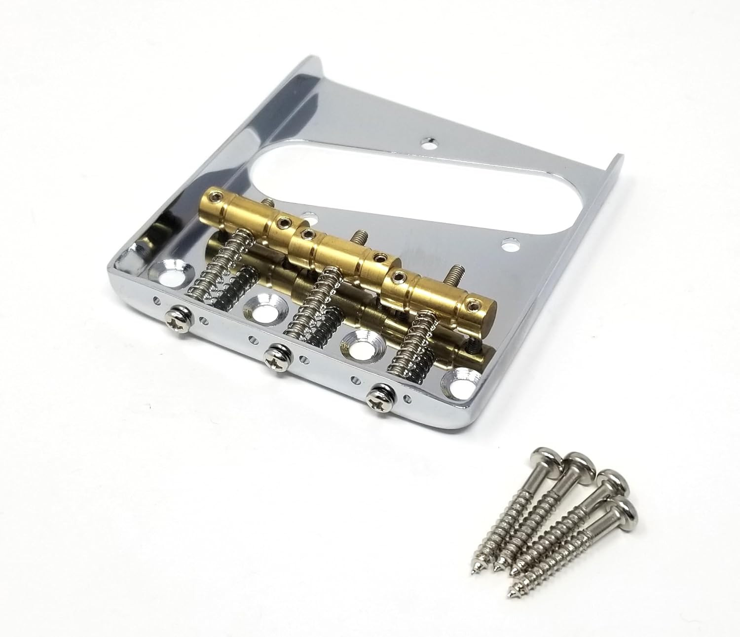 Chrome Left Handed Guitar Ashtray Bridge Brass Saddles Fit Telecaster Tele Chrome Left Handed Guitar Ashtray Bridge Brass Saddles Fit Telecaster Tele