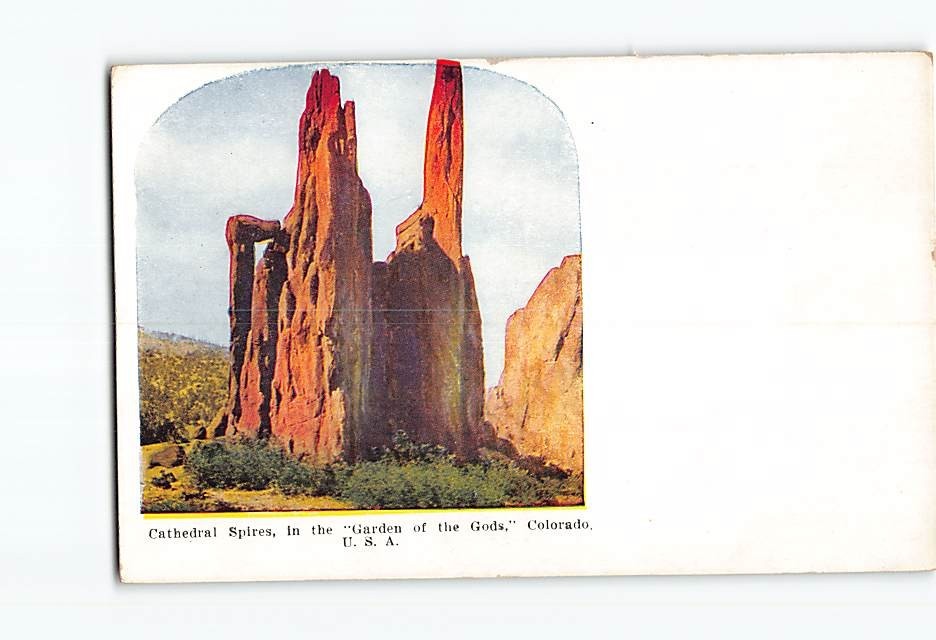 Postcard Cathedral Spires in the Garden of the Gods Colorado USA North America