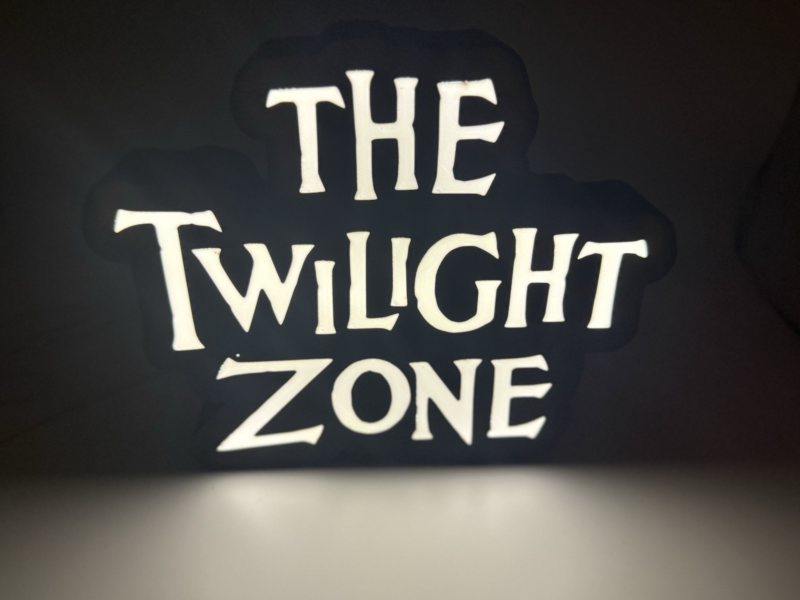 Light Up Twilight Zone Decoration 3d Printed Sign Extra Large XL 9” Wide Light Up Twilight Zone Decoration 3d Printed Sign Extra Large XL 9” Wide