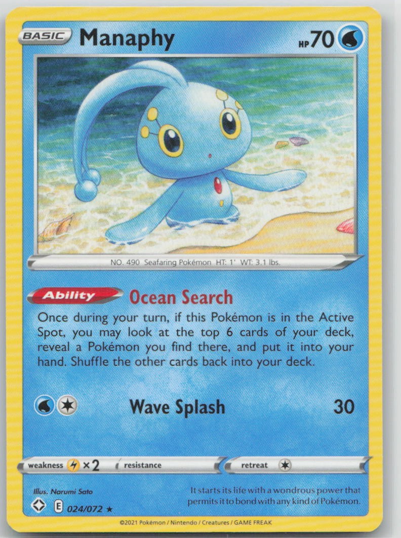 Manaphy 024/072 Rare Shining Fates Pokemon Near Mint