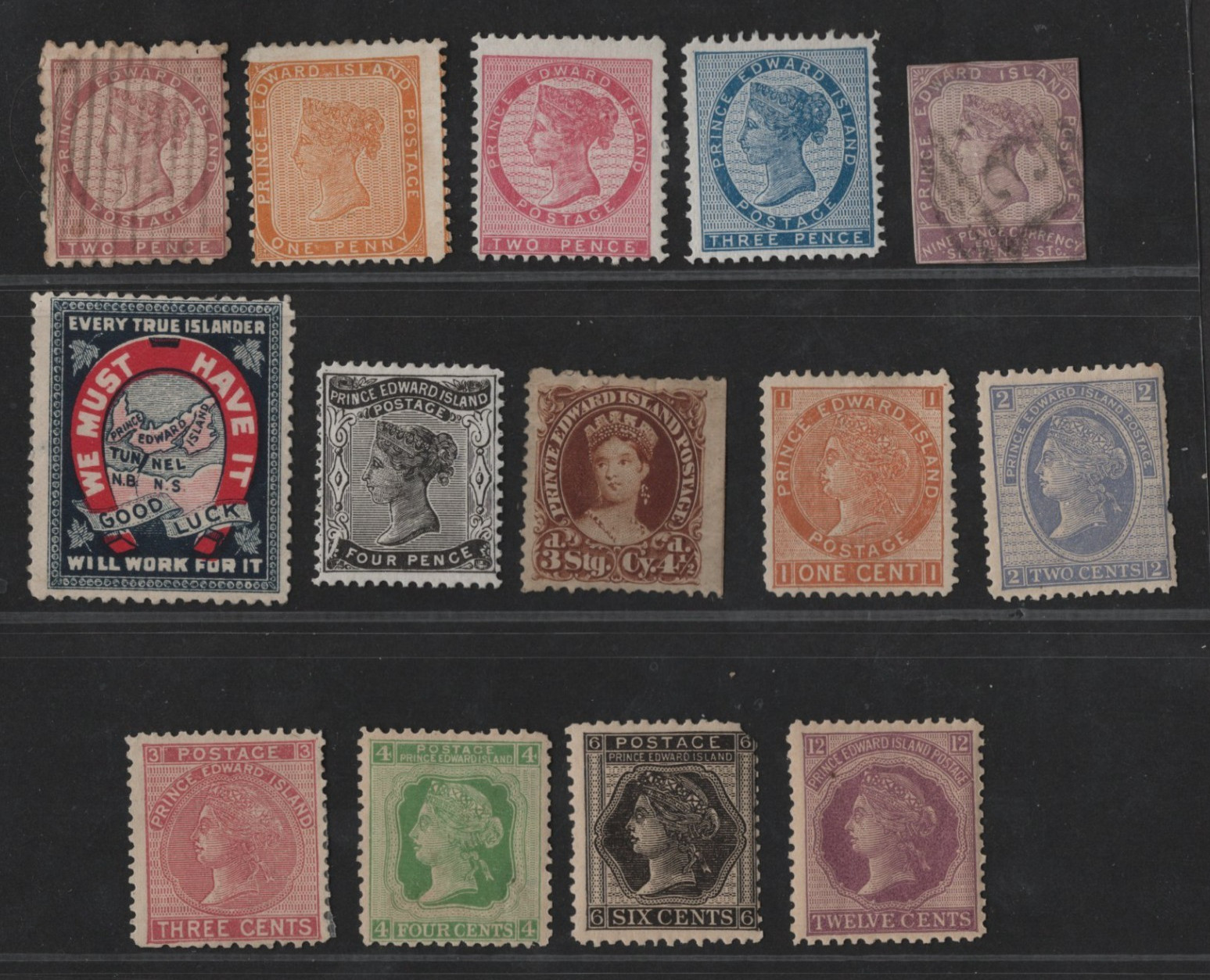 CANADA PRINCE EDWARD ISLANDS 1861-1872 14 STAMPS | 12 MINT & 2 USED