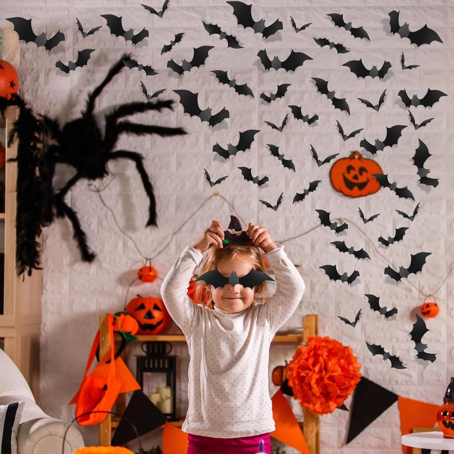 ® 140Pcs Bats Halloween Decorations Party Supplies, Realistic PVC 3D Black Scary ® 140Pcs Bats Halloween Decorations Party Supplies, Realistic PVC 3D Black Scary
