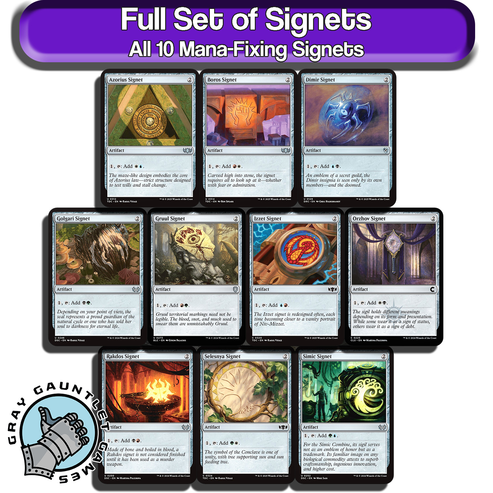 Signets MTG Mana Rocks Full Set All 10 Magic The Gathering Commander Staples EDH