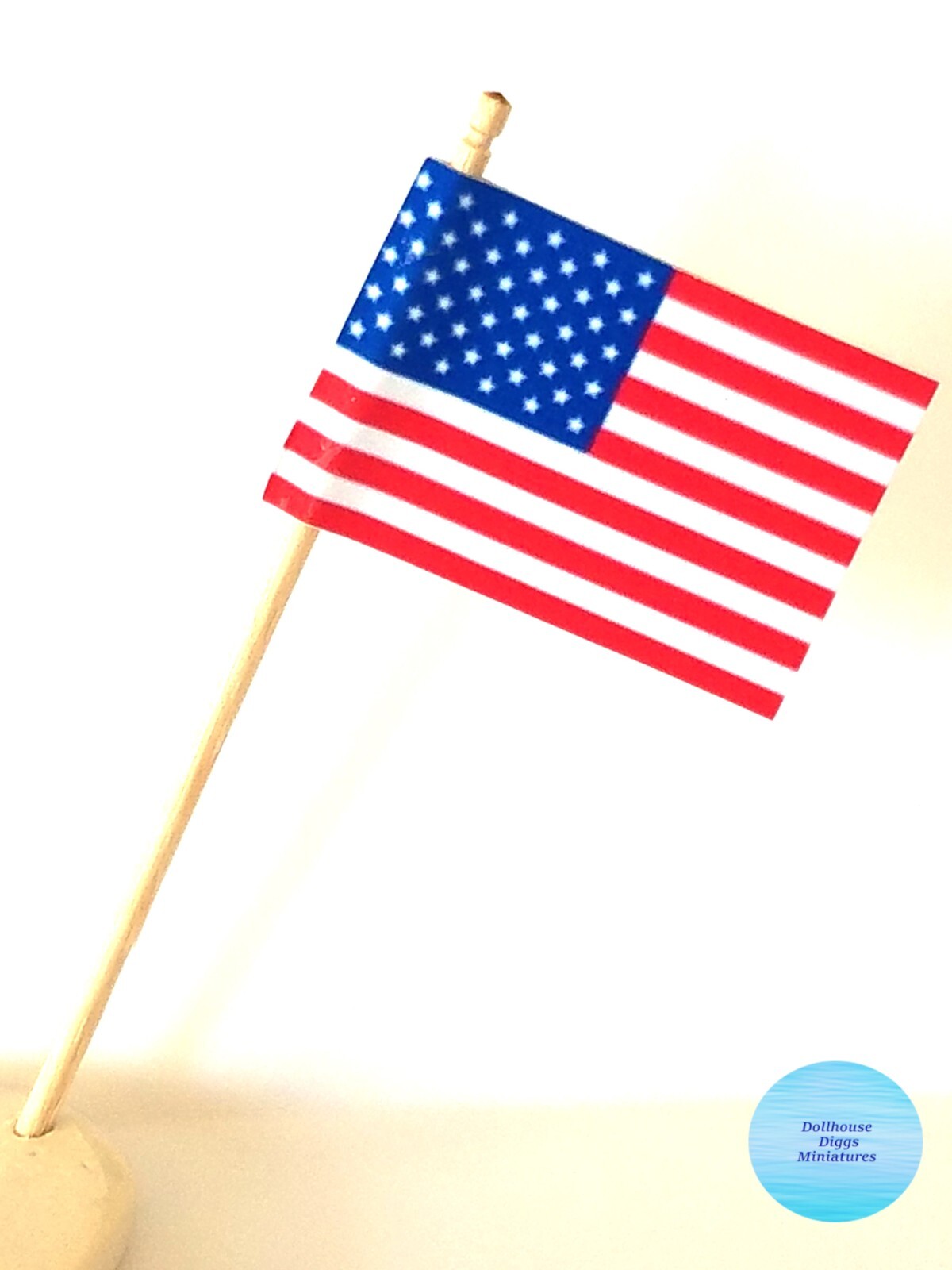Dollhouse Miniature American Flag MADE IN USA Double Sided 3\ Dollhouse Miniature American Flag MADE IN USA Double Sided 3\