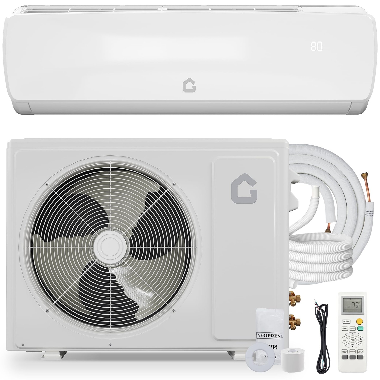 Garvee 9000 BTU AC Ductless Mini Split Air Conditioner & Heat Pump 19 SEER2 115V