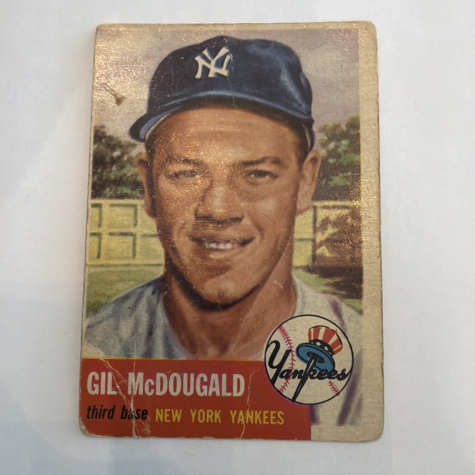 1953 Topps - Gil McDougald #43 Low Grade (Crease)