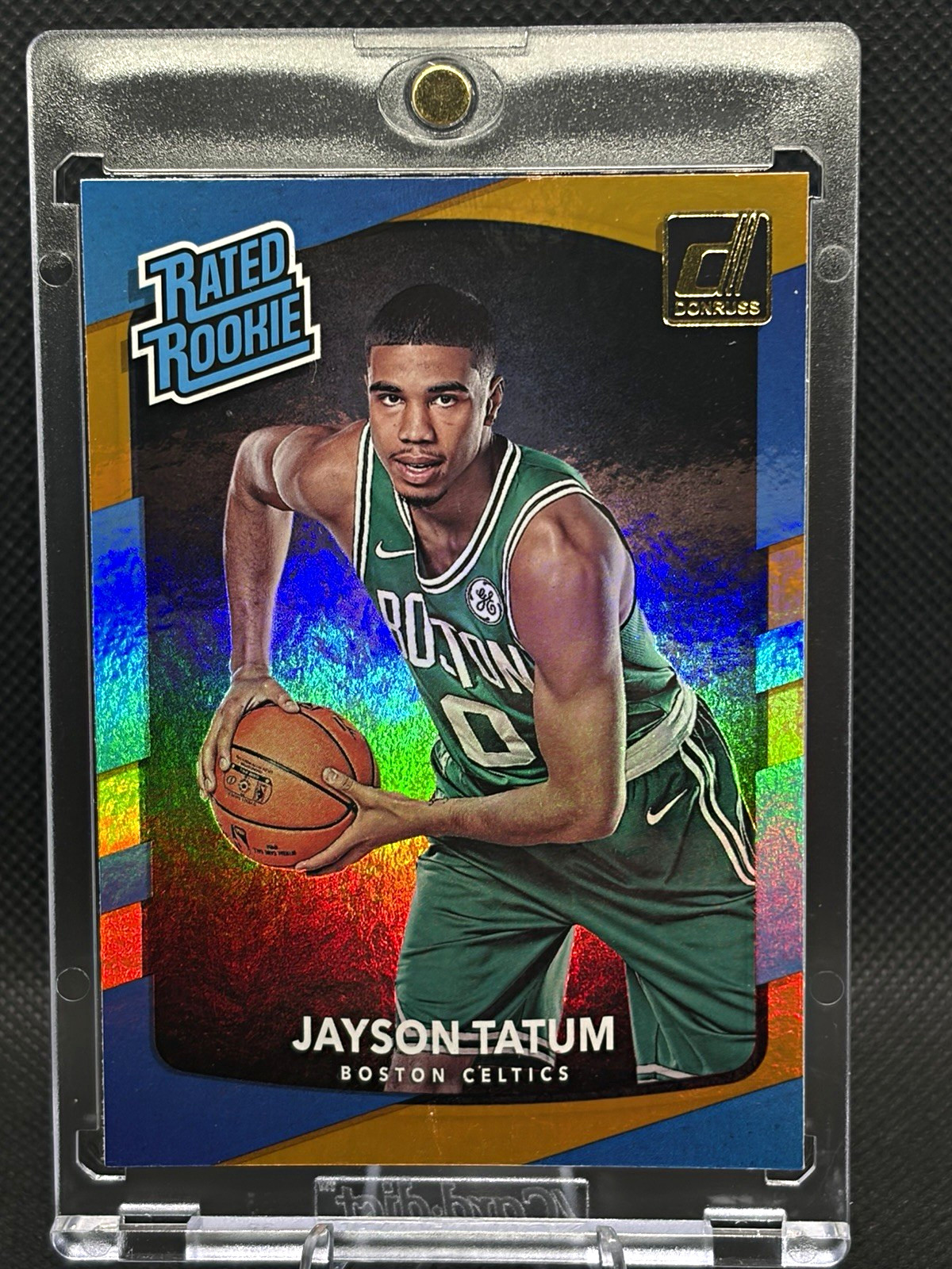 2017-18 Panini Donruss Rated Rookies Jayson Tatum RC #198 Holo Orange Flood SSP