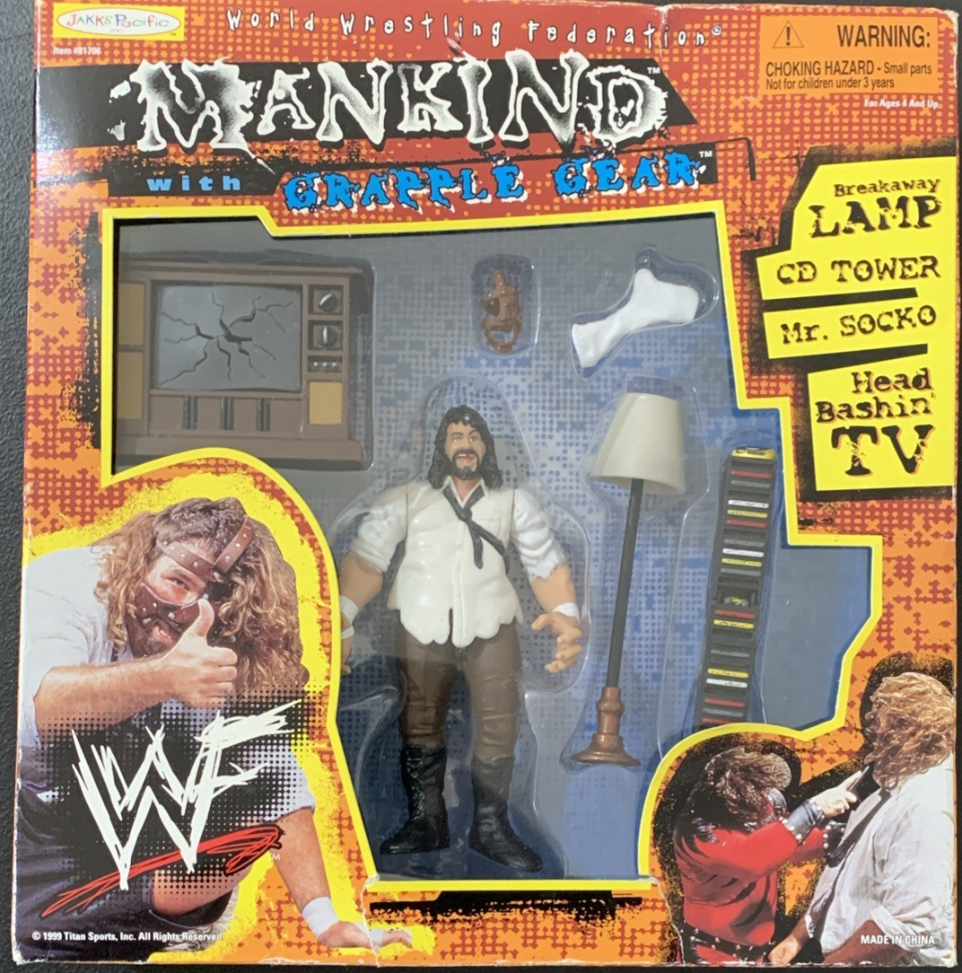Jakks pacific - WWF Mankind Grapple Gear set Mick Foley 1999 Jakks pacific - WWF Mankind Grapple Gear set Mick Foley 1999