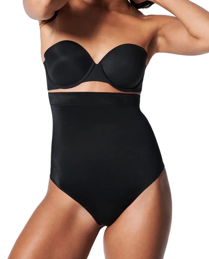 NWT Spanx High Waist Very Black Thong Shapewear Large $64 NWT Spanx High Waist Very Black Thong Shapewear Large $64