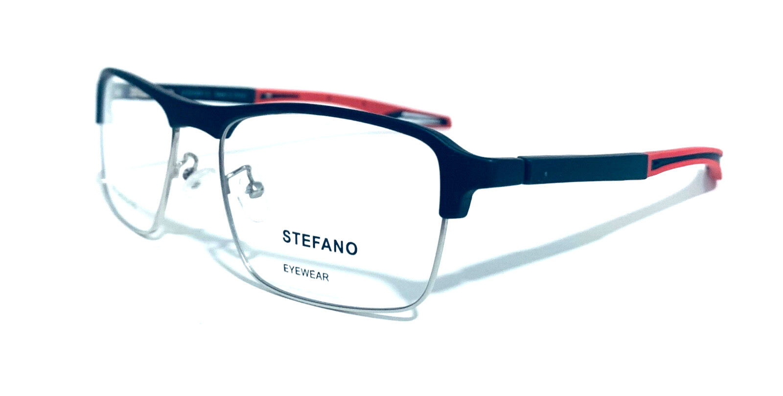 BRAND NEW STEFANO 0905 C3 MATTE BLACK ON RED UNISEX EYEGLASSES RX 54-19-140 MM