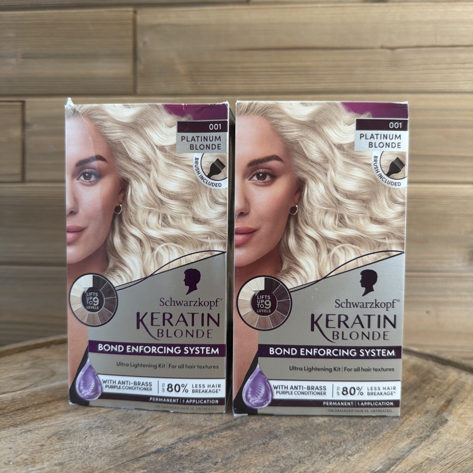 2 Schwarzkopf Keratin Blonde Permanent Bond Enforcing System 001 PLATINUM BLONDE