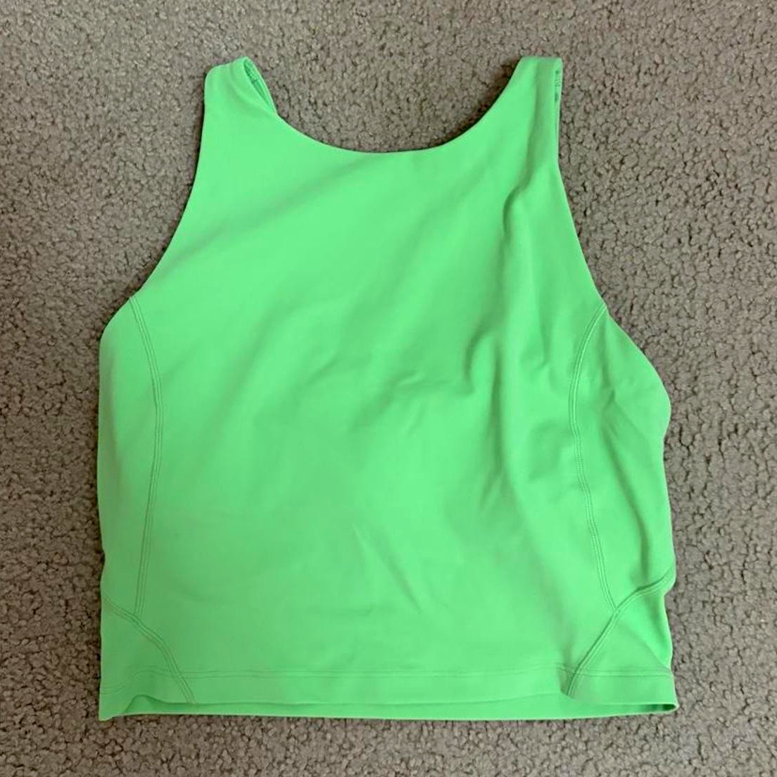 lululemon athletica Women’s Green Cropped Tank 8 Stretch Knit Yoga Gym