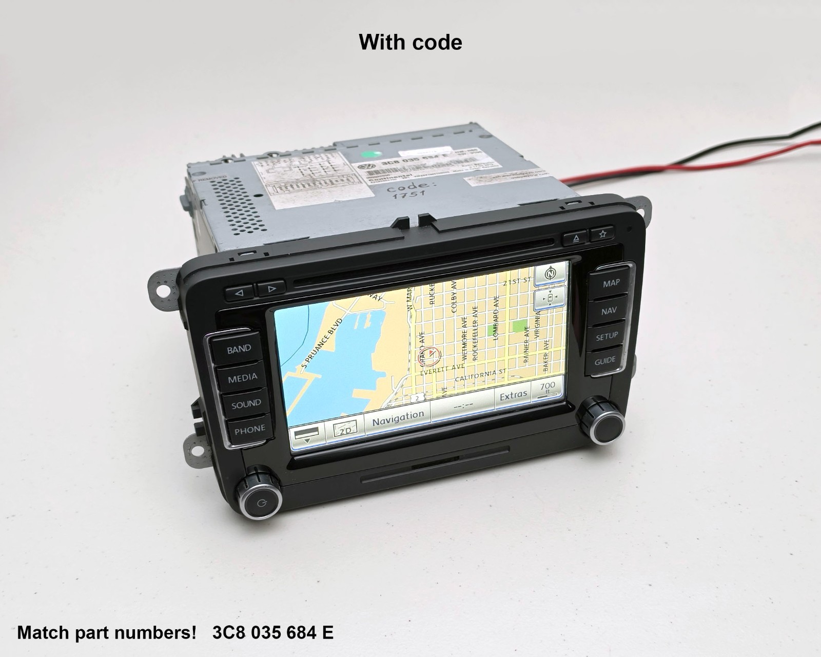 2010-2015 VOLKSWAGEN PASSAT CC TIGUAN DYNAUDIO RADIO NAVIGATION UNIT FM W/CODE