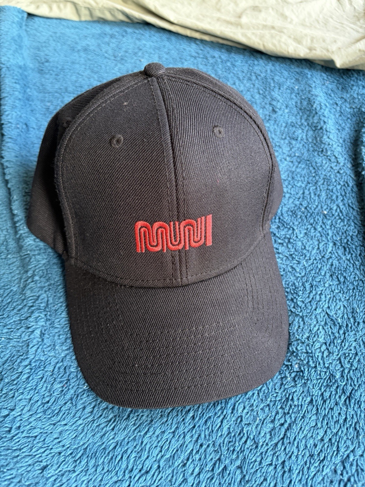 Vintage MUNI Hat SFMTA Black Worm Logo Snapback Official