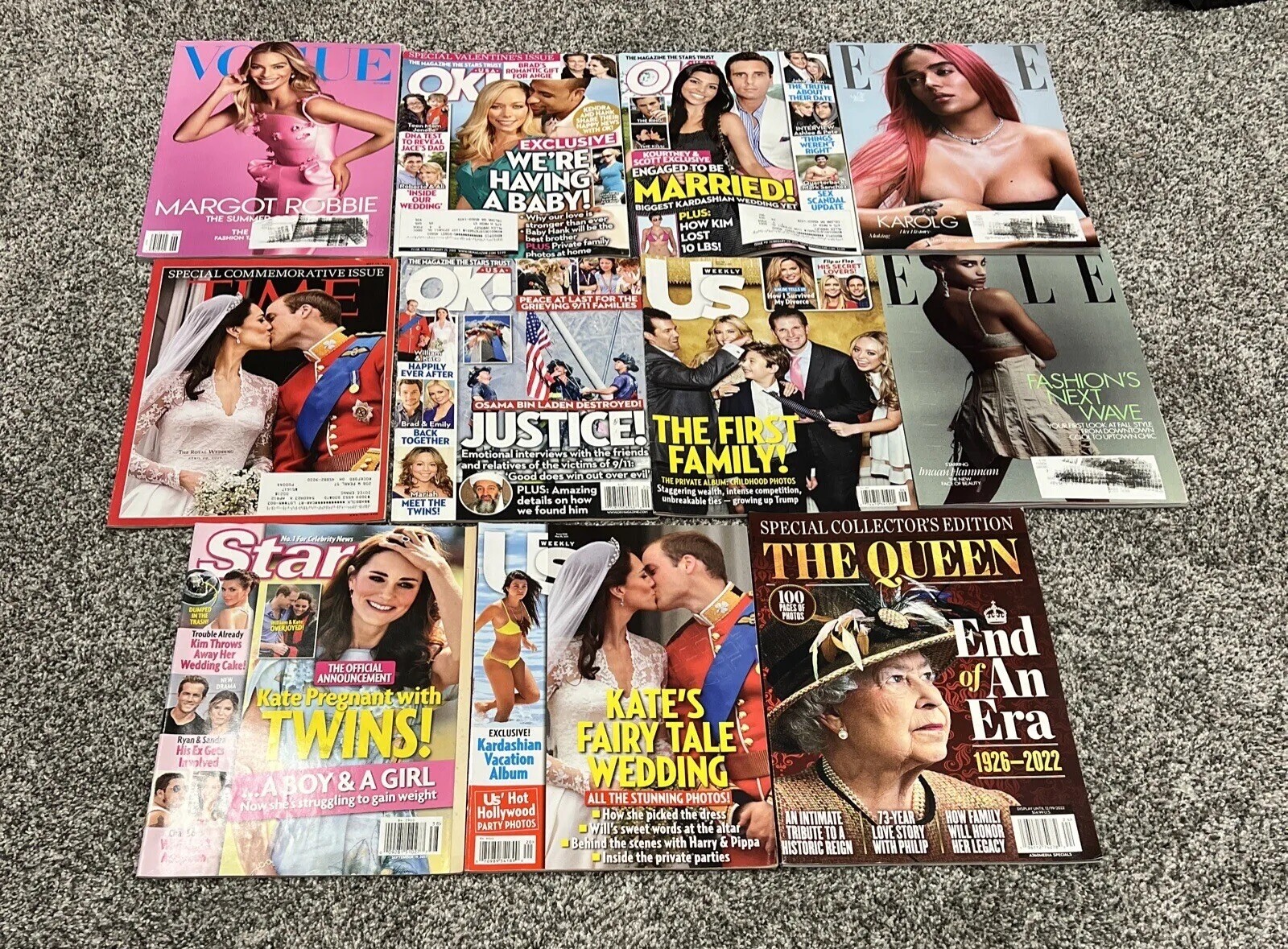 Lot of 11 News Elle Vogue US Weekly Royal Family News Magazines Lot of 11 News Elle Vogue US Weekly Royal Family News Magazines