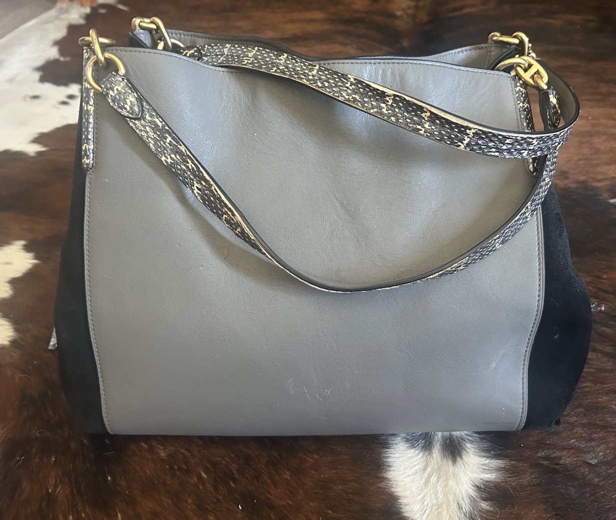 Authentic Vintage COACH Dalton 31 Python SnakeskinGrey Leather & Suede Bag 👜 Authentic Vintage COACH Dalton 31 Python SnakeskinGrey Leather & Suede Bag 👜
