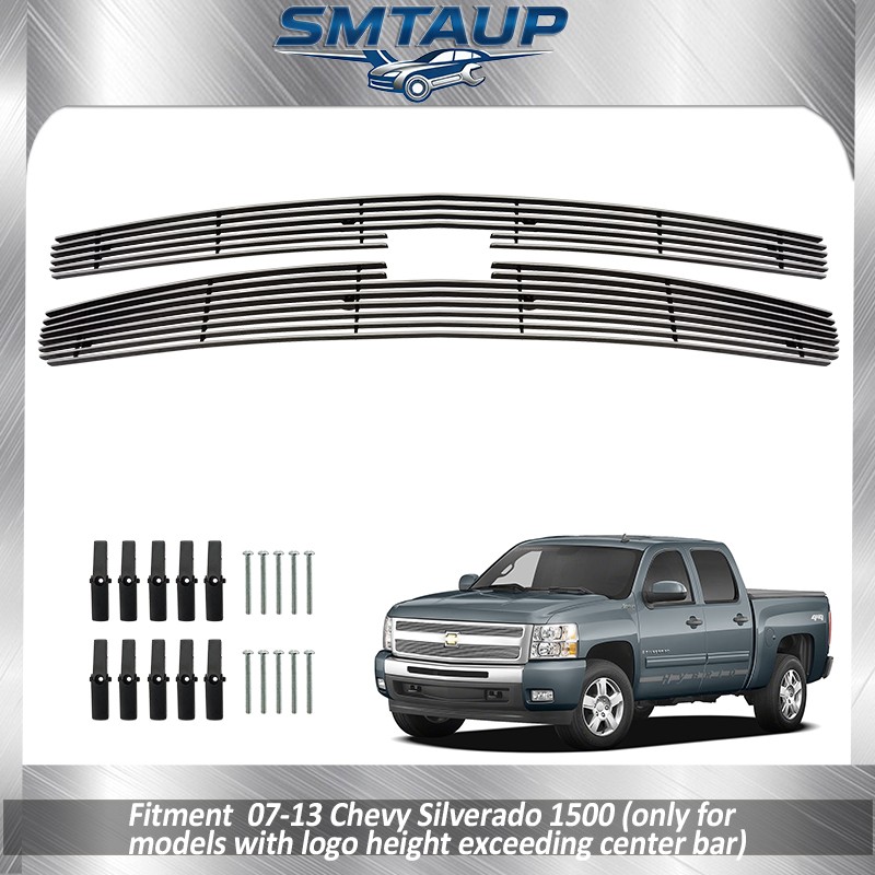 Billet Grill Fits 07-13 Chevy Silverado 1500 Grille Insert Chrome 08 09 10 11 12