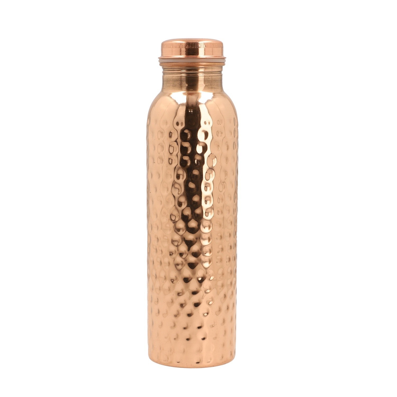 34oz Pure Copper Water Bottle - Handmade Hammered Finish - Ayurvedic Health USA