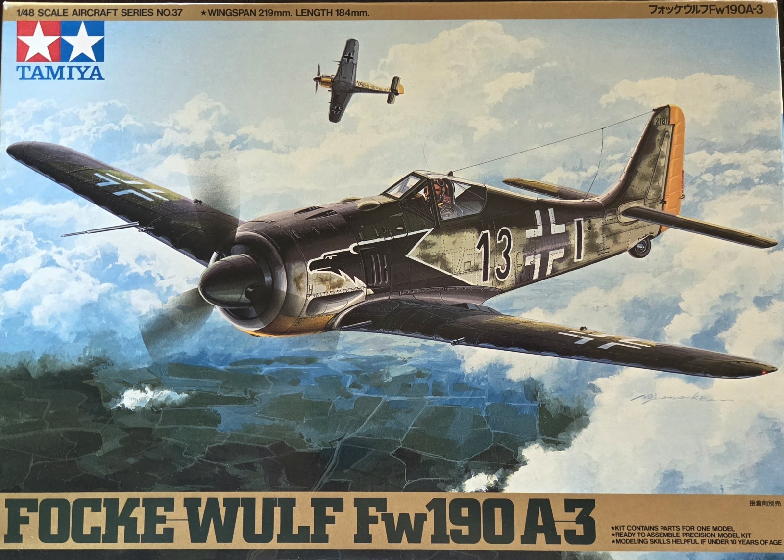 Tamiya 1:48 Focke-Wulf Fw 190A-3 Plastic Airplane Kit 61037