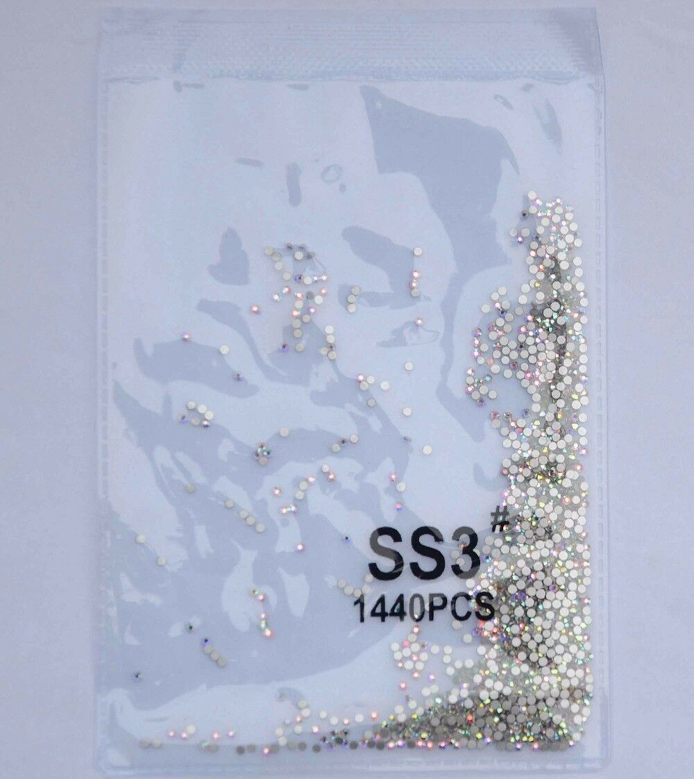 1440pcs Crystal Nail Art Rhinestones FlatBack Glitter Diamond 3D Tips Decoration