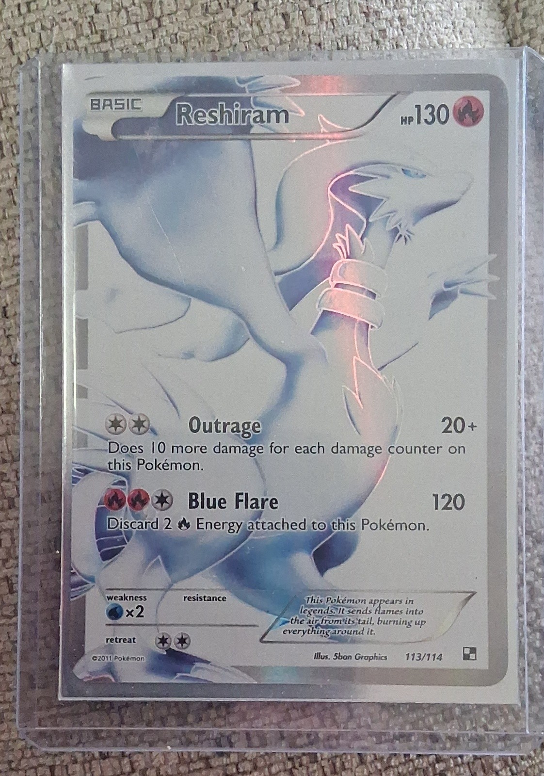 Reshiram (113 Full Art) 113/114 Black & White Holo NEVER PLAYED Reshiram (113 Full Art) 113/114 Black & White Holo NEVER PLAYED