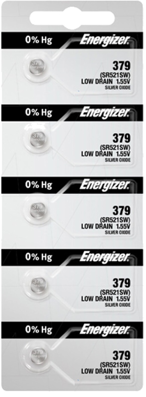 Energizer 379 SR521SW  Silver Oxide Coin Cell Batteries 1.55V (100 BATTERIES) **