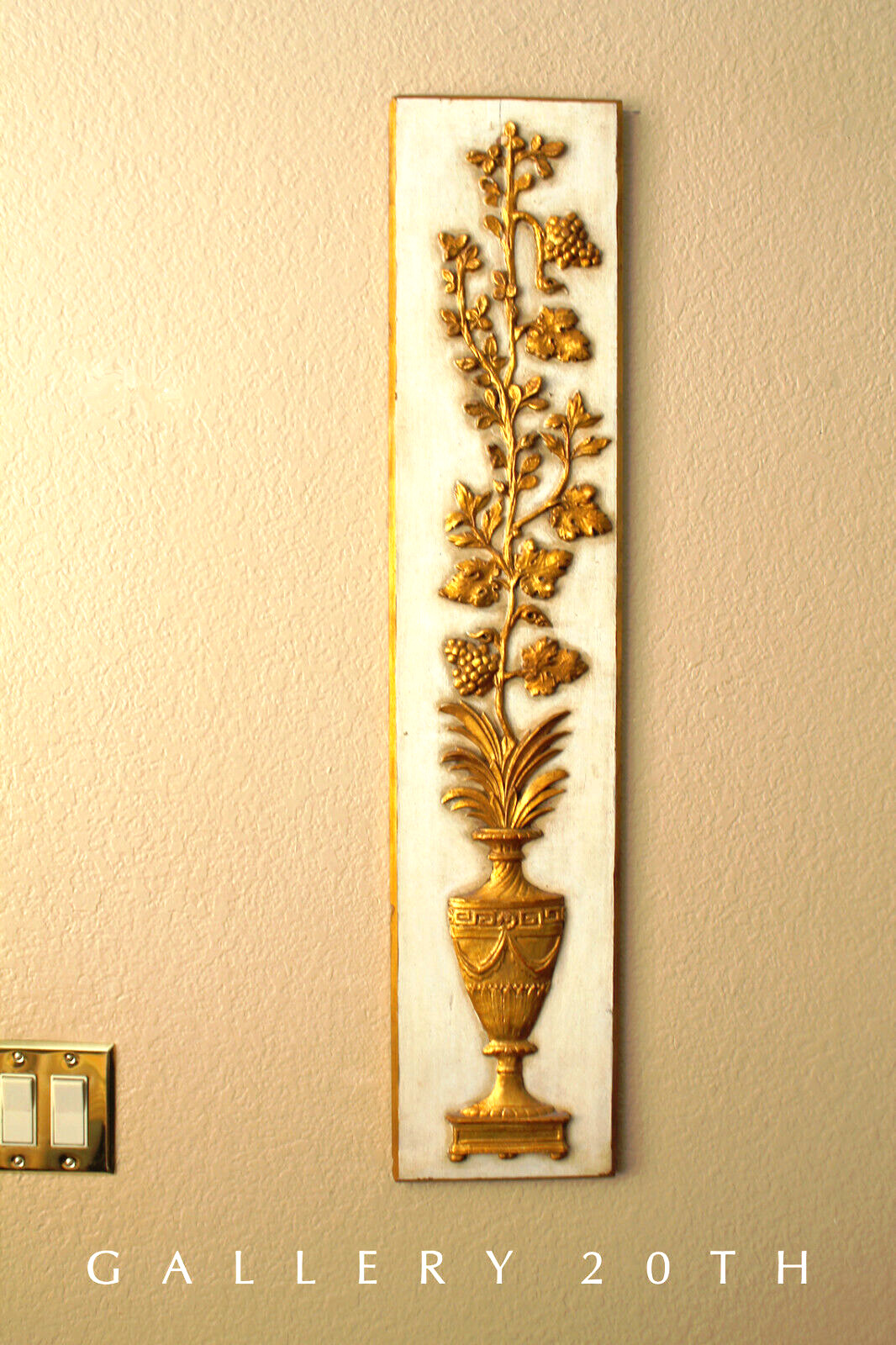 HOLLYWOOD REGENCY MCM GILDED WALL ART 50S 60S DECORATOR PIECE VTG MID CENTURY