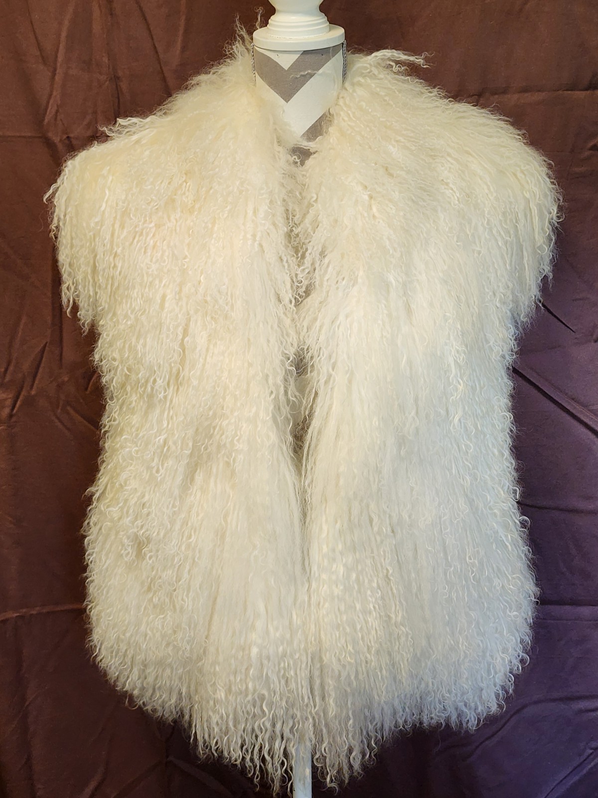 Vintage Ibis International Reversible Tibetan Lamb Fur Vest SMALL