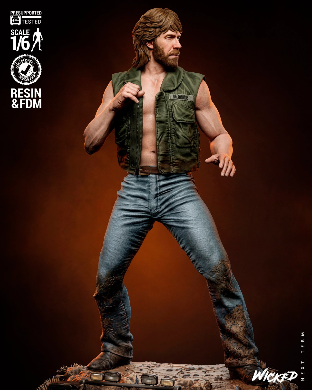 1:6 Chuck Norris Lone Wolf McQuade UNPAINTED High Quality Garage Kit