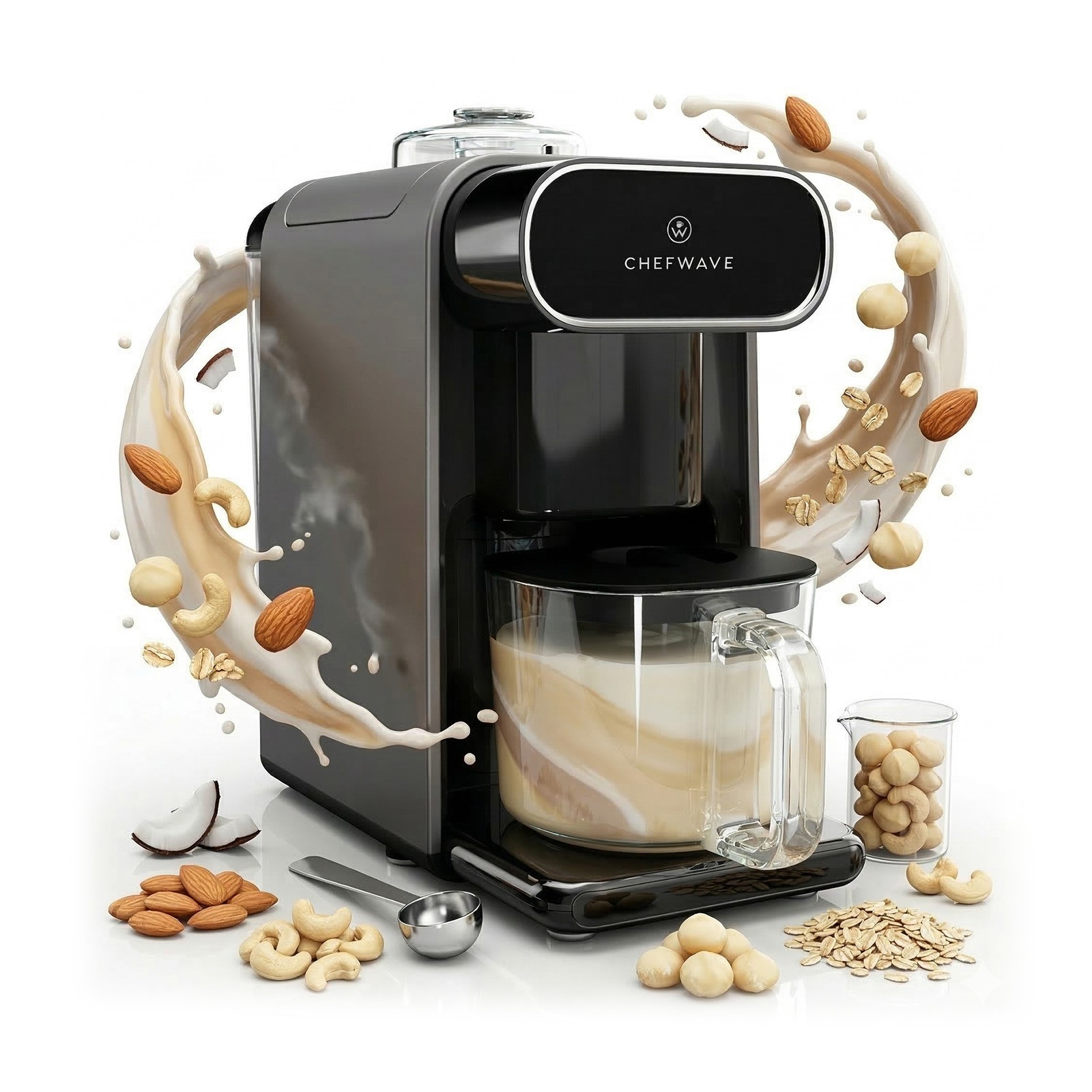ChefWave Milkmade Nut Milk Maker Vegan Dairy-Free 6 Programs Black
